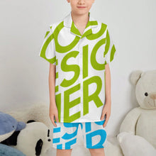 Charger l&#39;image dans la galerie, Ensemble de pyjama short à manches courtes pour enfants LM131 personnalisé avec photo texte prénom (conception une image)
