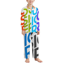 Charger l&#39;image dans la galerie, Ensemble de pyjama à manches longues LM125 pour enfants personnalisée avec prénom motif texte (conception multi-images)
