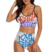 Charger l&#39;image dans la galerie, Ensemble bikini bustier 2 pièces pour femme BK2139 personnalisée avec prénom motif texte (conception multi-images)
