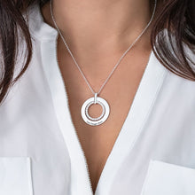 Charger l&#39;image dans la galerie, Collier X0080 en argent sterling 925 / cuivre avec zircon cubique rond personnalisé pour femme gravure avec texte prénom
