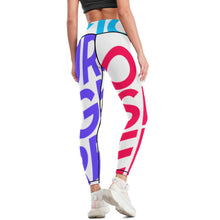 Charger l&#39;image dans la galerie, Pantalon de yoga femme legging sport gym YJ033 personnalisé avec texte motif photo (conception multi-images)
