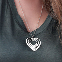 Charger l&#39;image dans la galerie, Collier Trois Coeurs X0085 en argent sterling 925 / cuivre pour femme gravure personnalisé avec prénom texte
