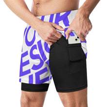 Charger l&#39;image dans la galerie, Short de plage SDS076 short décontracté pantalon de sport en maille avec poches personnalisé avec photo texte prénom
