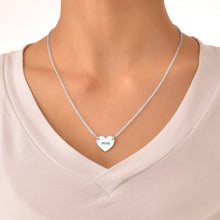 Charger l&#39;image dans la galerie, Collier coeur en argent sterling 925 pour femme X0057 gravure personnalisé avec prénom texte
