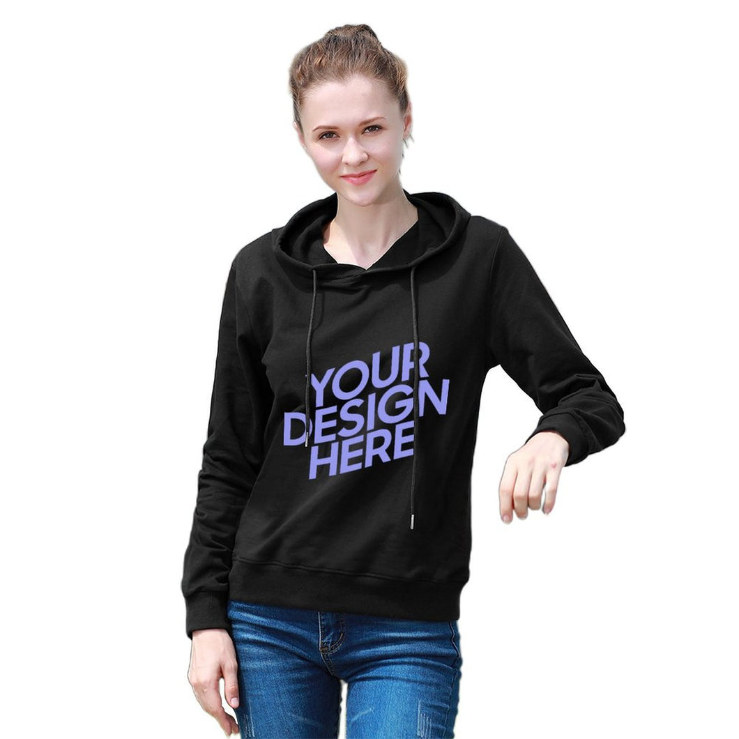 Sweat-shirt à capuche classique décontracté pour femme avec impression sur le devant sans poche personnalisé avec photo motif texte