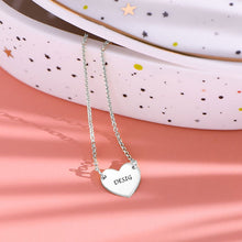 Charger l&#39;image dans la galerie, Collier coeur en argent sterling 925 pour femme X0057 gravure personnalisé avec prénom texte
