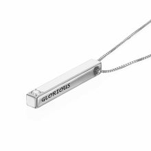 Charger l&#39;image dans la galerie, Collier barre tridimensionnelle avec zircone X0004 gravure personnalisé avec prénom texte
