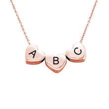 Charger l&#39;image dans la galerie, Collier Pendentif Coeur Tridimensionnel pour femme X0070 gravure personnalisé avec nom texte
