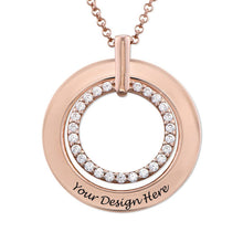 Charger l&#39;image dans la galerie, Collier X0080 en argent sterling 925 / cuivre avec zircon cubique rond personnalisé pour femme gravure avec texte prénom
