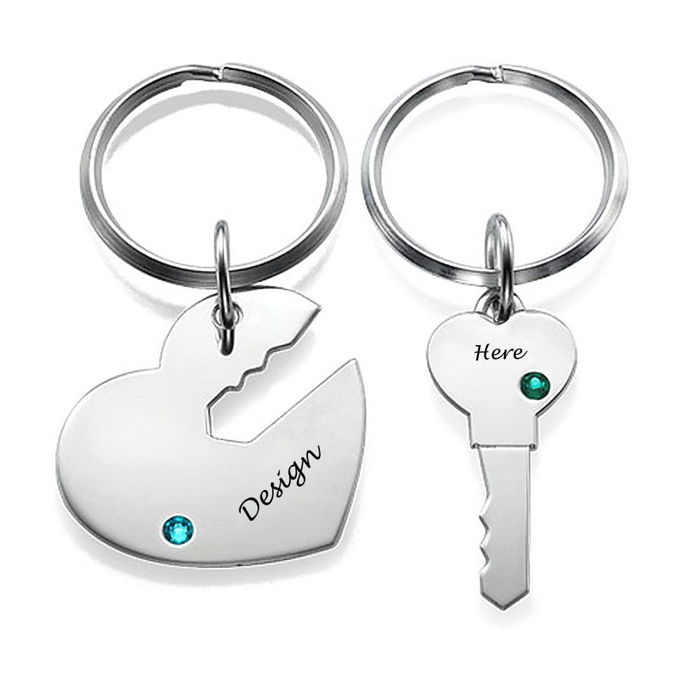 Porte-clés pour couple K0001 personnalisé avec photo texte prénom
