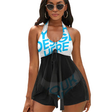 Charger l&#39;image dans la galerie, Bikini maillot de bain tankini QZ6081 femme avec jupe fendu personnalisé avec photo logo texte
