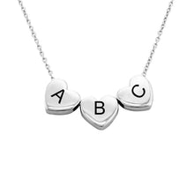 Charger l&#39;image dans la galerie, Collier Pendentif Coeur Tridimensionnel pour femme X0070 gravure personnalisé avec nom texte
