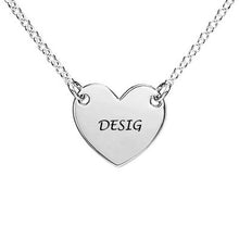 Charger l&#39;image dans la galerie, Collier coeur en argent sterling 925 pour femme X0057 gravure personnalisé avec prénom texte
